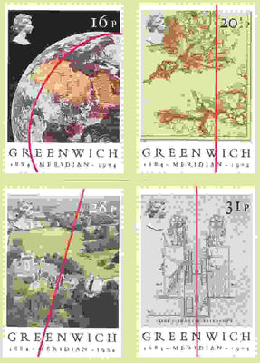 Great Britain 1984 Greenwich Meridian set of 4 PHQ cards unused and pristine