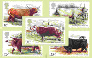 Great Britain 1984 British Cattle set of 5 PHQ cards unused and pristine