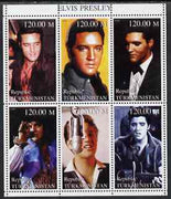 Turkmenistan 1999 Elvis Presley perf sheetlet containing set of 6 values unmounted mint