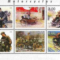 Tadjikistan 1999 Motorcycles sheetlet containing complete set of 6 values unmounted mint