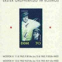 Germany - East 1962 Vostok 3 & 4 Flights imperf m/sheet unmounted mint, SG MS E655a, Mi BL 17