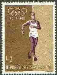 San Marino 1960 Walk 3L (from Olympic Games set) unmounted mint SG 605*