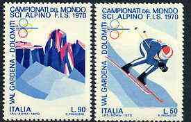 Italy 1970 World Skiing Championships set of 2 unmounted mint, SG 1251-52*