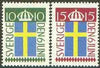 Sweden 1955 National Flag Day set of 2 unmounted mint, SG 364-65*