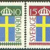 Sweden 1955 National Flag Day set of 2 unmounted mint, SG 364-65*