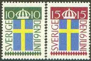 Sweden 1955 National Flag Day set of 2 unmounted mint, SG 364-65*