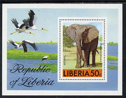 Liberia 1976 Animals m/sheet (Elephant & Storks) unmounted mint SG MS 1296