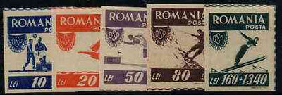 Rumania 1946 Sports imperf set of 5 unmounted mint, SG 1816B-20B