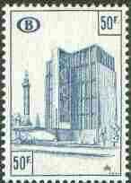 Belgium 1975 Railway Parcels - Congress Station 50f blue unmounted mint, SG P1501a