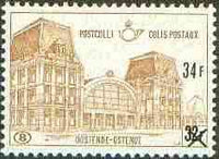 Belgium 1972 Railway Parcels - Ostend Station 34f on 32f ochre unmounted mint, SG P2256