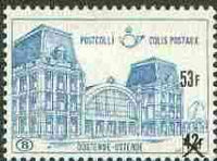Belgium 1972 Railway Parcels - Ostend Station 53f on 42f blue unmounted mint, SG P2259