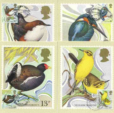Great Britain 1980 Centenary of Wild Birds Protection Act set of 4 PHQ cards with appropriate stamps each very fine used with first day cancels
