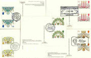 Great Britain 1980 Christmas set of 5 PHQ cards with appropriate gutter pairs each very fine used with first day cancels