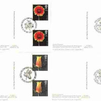 Great Britain 1987 Flower Photographs set of 4 PHQ cards with appropriate gutter pairs each very fine used with first day cancels