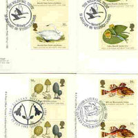 Great Britain 1988 Bicentenary of Linnean Society set of 4 PHQ cards with appropriate gutter pairs each very fine used with first day cancels