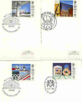 Great Britain 1987 Europa - British Architects set of 4 PHQ cards with appropriate stamps each very fine used with first day cancels