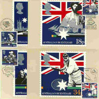 Great Britain 1988 Bicentenary of Australian Settlement set of 4 PHQ cards with appropriate stamps each very fine used with first day cancels