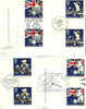 Great Britain 1988 Bicentenary of Australian Settlement set of 4 PHQ cards with appropriate gutter pairs each very fine used with first day cancels