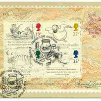 Great Britain 1988 Death Centenary of Edward Lear (Artist & Author) m/sheet on PHQ card very fine used with first day cancels