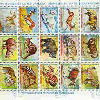 Equatorial Guinea 1974 Animals in Danger sheetlet of 15 values cto used, Mi 499-513