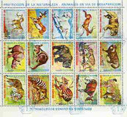 Equatorial Guinea 1974 Animals in Danger sheetlet of 15 values cto used, Mi 499-513