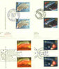 Great Britain 1986 Halley's Comet set of 4 PHQ cards with appropriate gutter pairs each very fine used with first day cancels