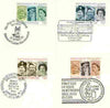 Great Britain 1986 Queen's 60th Birthday set of 4 PHQ cards with appropriate stamps each very fine used with first day cancels