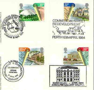 Great Britain 1984 Urban Renewal set of 4 PHQ cards with appropriate stamps each very fine used with first day cancels