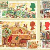 Great Britain 1986 Doomsday Book set of 4 PHQ cards with appropriate stamps each very fine used with first day cancels