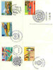 Great Britain 1986 Commonwealth Games & World Hockey Cup set of 5 PHQ cards with appropriate stamps each very fine used with first day cancels
