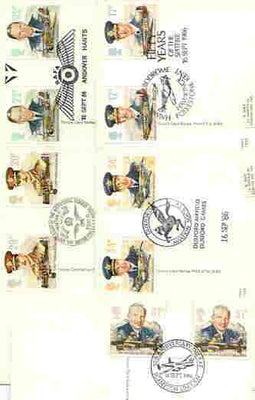 Great Britain 1986 History of the Royal Air Force set of 5 PHQ cards with appropriate gutter pairs each very fine used with first day cancels