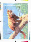 Bhutan 1990 Endangered Wildlife - Intermediate stage computer-generated essay #2 (as submitted for approval) for 25nu m/sheet (Golden Cat) 190 x 135 mm very similar to issued design plus marginal markings, ex Government archives a……Details Below