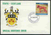 Staffa 1978 Irish Setter 2p from perf Dog set of 8, on cover with first day cancel