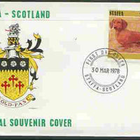Staffa 1978 Dachshund 3p from perf Dog set of 8, on cover with first day cancel