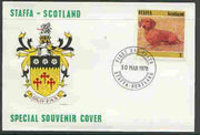 Staffa 1978 Dachshund 3p from perf Dog set of 8, on cover with first day cancel