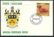 Staffa 1978 Dachshund 3p from imperf Dog set of 8, on cover with first day cancel