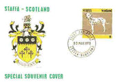 Staffa 1978 Dalmation 9p from imperf Dog set of 8, on cover with first day cancel