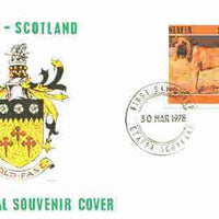 Staffa 1978 Bloodhound 10p from perf Dog set of 8, on cover with first day cancel