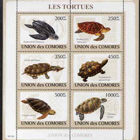 Comoro Islands 2009 Turtles perf sheetlet containing 6 values unmounted mint