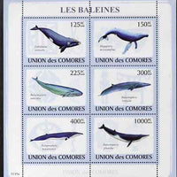Comoro Islands 2009 Whales perf sheetlet containing 6 values unmounted mint