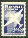 Brazil 1956 25th Anniversary of National Airmail (DC-3 & Map) unmounted mint SG 940*