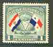 Paraguay 1945 President Morinigo's Goodwill Visit 1c (Flags of Paraguay & Panama) SG 609*