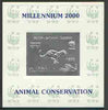 Batum 2000 WWF - Cheetah imperf sheetlet on shiney card with design embossed in silver opt'd 'Millennium 2000, Animal Conservation' in blue