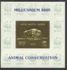 Batum 2000 WWF - Buffalo imperf sheetlet on shiney card with design embossed in gold opt'd 'Millennium 2000, Animal Conservation' in blue