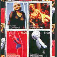Tadjikistan 2000 Marilyn Monroe perf sheetlet containing 4 values (coloured) unmounted mint