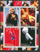 Tadjikistan 2000 Marilyn Monroe perf sheetlet containing 4 values (coloured) unmounted mint