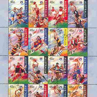 Australia 1996 Australian Football League sheetlet of 16 very fine cds used, SG 1590a