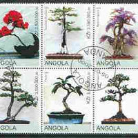 Angola 2000 Bonsai Miniature Trees set of 6 very fine cto used