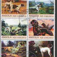 Angola 2000 Working Dogs perf set of 6 values very fine cto used