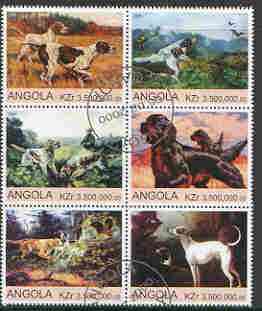 Angola 2000 Working Dogs perf set of 6 values very fine cto used